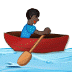 🚣🏿‍♂️ man rowing boat: dark skin tone display on Samsung